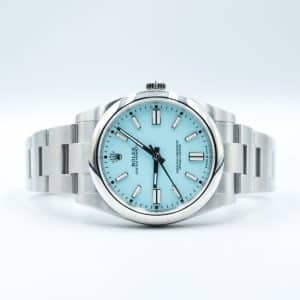 Rolex Oyster Perpetual Tiffany Turquoise Blue dial 124300