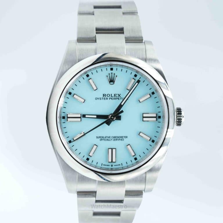 Rolex Oyster Perpetual Tiffany Turquoise Blue dial 124300