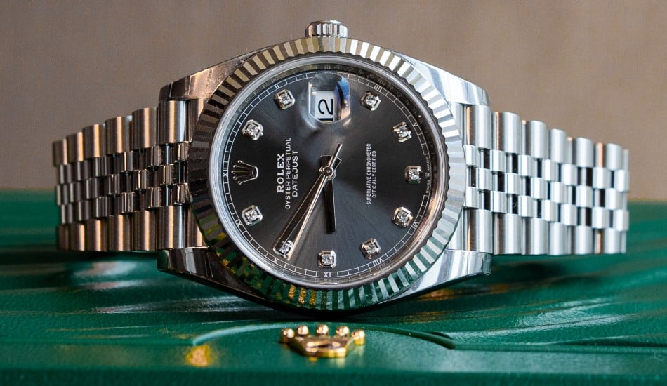 Rolex Datejust 41 Automatic Rhodium Diamond Dial ref. 126334