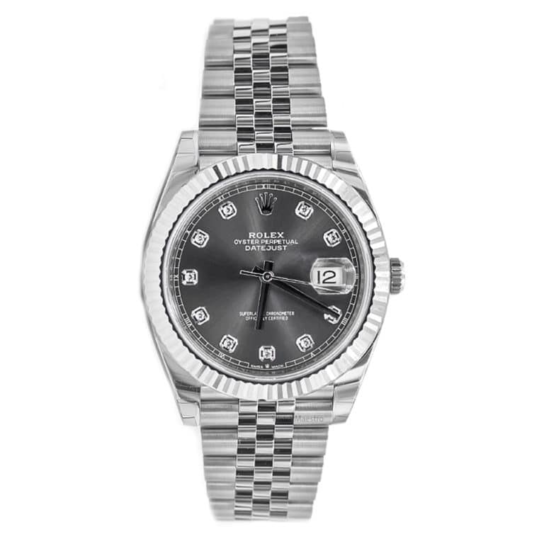 Rolex Datejust 41 Automatic Rhodium Diamond Dial ref. 126334