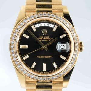 Rolex Day-Date 40 Yellow Gold With Diamonds Black dial 228398TBR