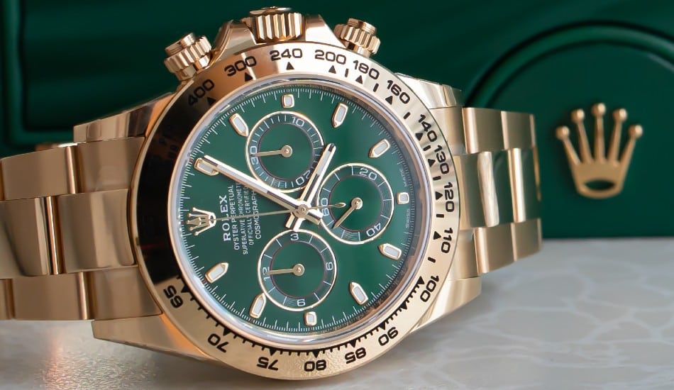 Rolex Daytona 40 Yellow Gold Green Dial