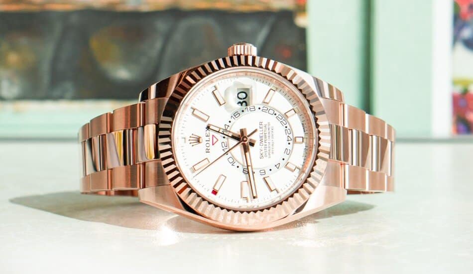 Rolex Sky Dweller Rose Gold White Dial 326935