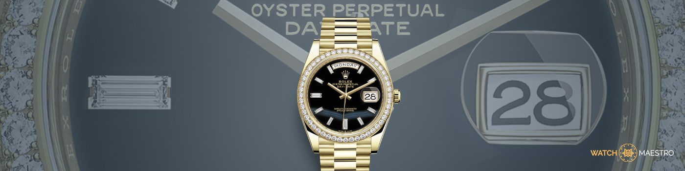 Rolex Day Date gold diamond-set bezel