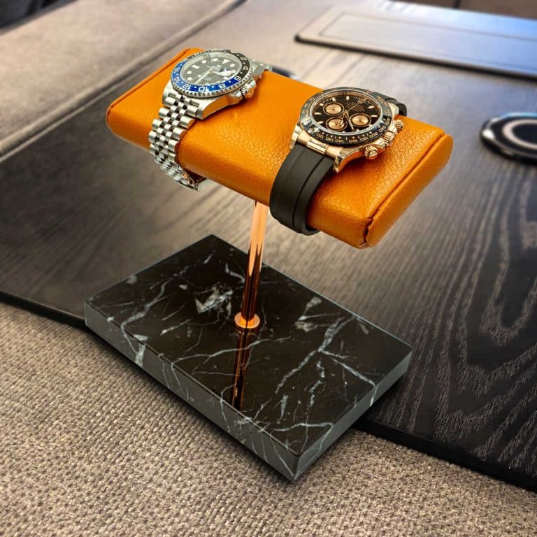 black beige watch stand double