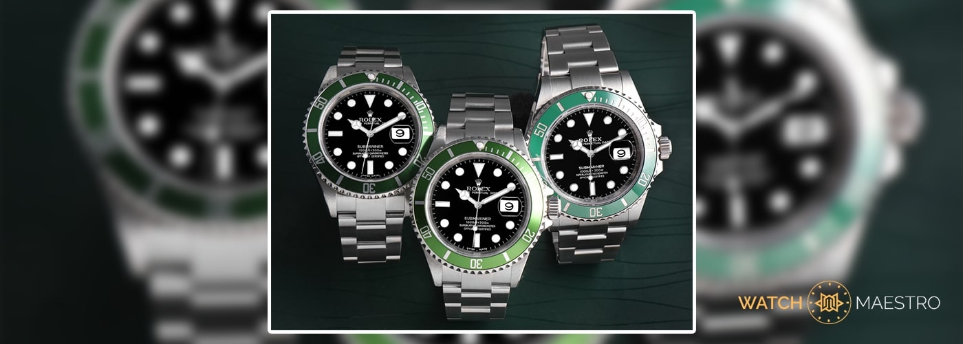 Rolex green submariners comparison