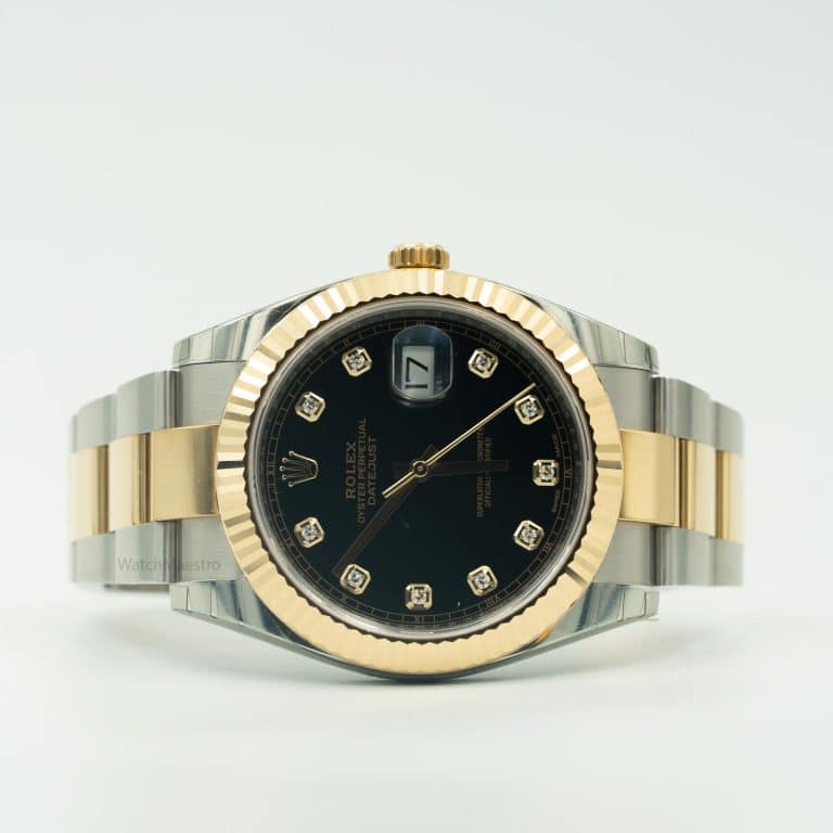 Rolex datejust 41 with black diamond-set dial