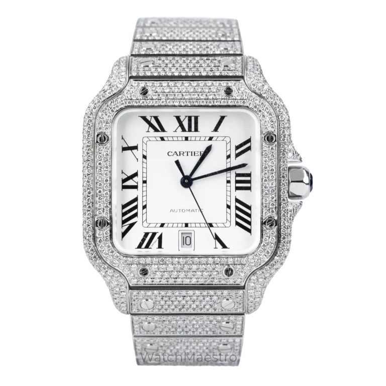 Cartier Santos Diamonds White Roman 9
