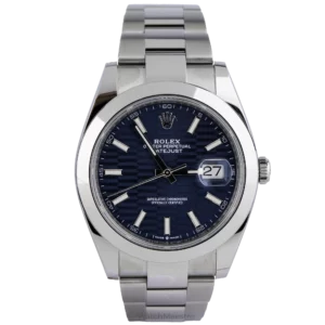 Rolex Datejust 41 Blue Motif Smooth Bezel Oyster (1)